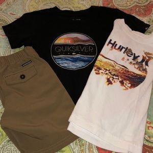Quicksilver & Hurley - 2 Shirts & Shorts Set